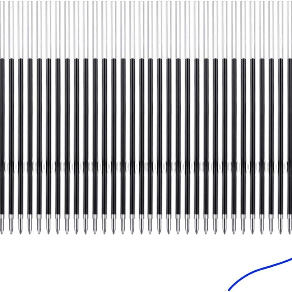 3.86 in Blue Ink Refills for Ballpoint Pen with Stylus Tip, Soft Touch Click Pen